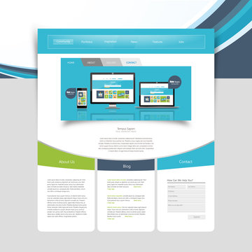 Minimalistic Business website design template. Vector Design.
