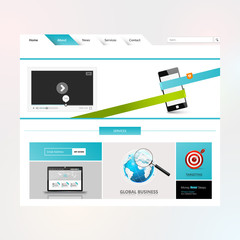 Minimalistic Business website design template. Vector Design.
