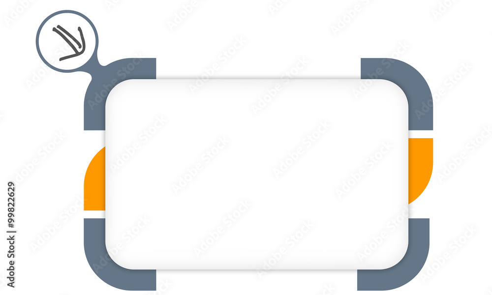 Poster vector box to fill your text and hand written arrow