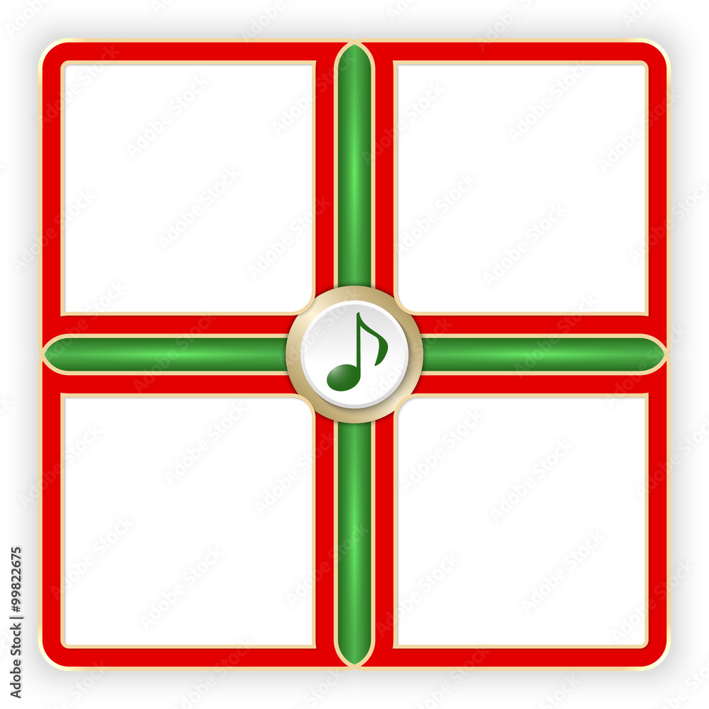 Poster vector red frames for your text and music symbol
