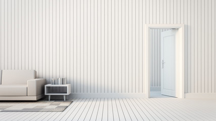 The door open to room  / 3D render image