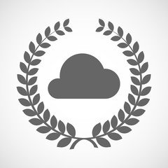Isolated laurel wreath icon with a cloud