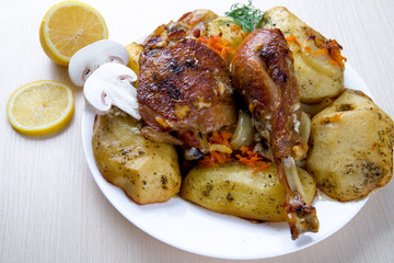 meat with mushrooms and vegetables