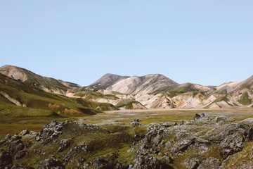 "Landmannalaugar" national park in iceland, icelandic mountain l