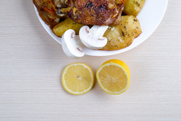 meat with mushrooms and vegetables