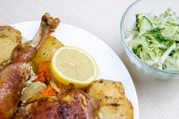 meat with mushrooms and vegetables