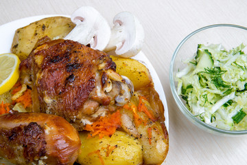 meat with mushrooms and vegetables