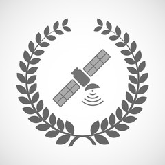 Isolated laurel wreath icon with a satellite