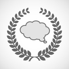 Isolated laurel wreath icon with a comic cloud balloon