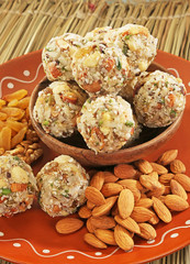 Indian sweets dryfruit and cocnut ladoo
