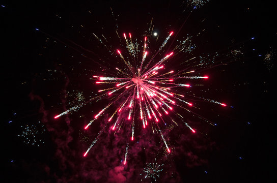 Purple firework explosion