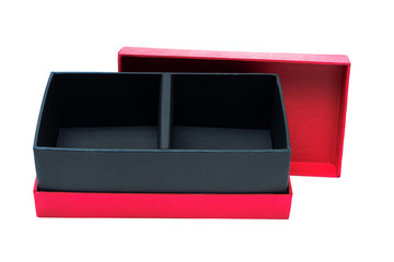 Empty card board box on white background