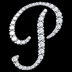 A stunning beautiful "P" set in diamonds. V.7