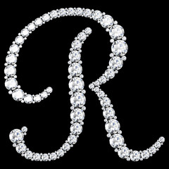 A stunning beautiful "R" set in diamonds. V.7