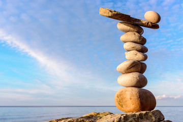 Stones on sky background