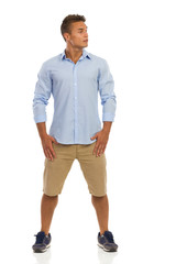 Fototapeta premium Handsome Young Man Looking Away Full Lenght
