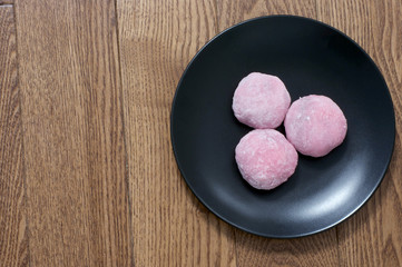 Mochi japanese sweet treat three balls