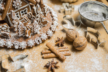Fototapeta na wymiar gingerbread house in detail