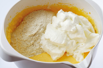 Waffel Teig in der Schüssel, close-up