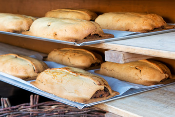Freshly baked apple strudels
