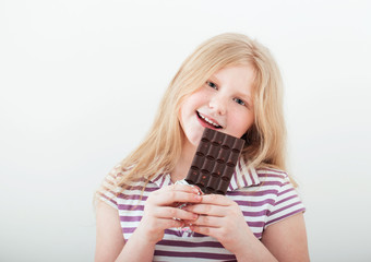happy girl with chocolate