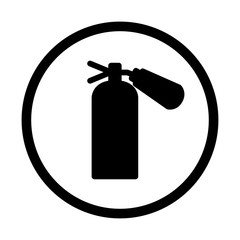 fire extinguisher icon, isolated, on white  background.