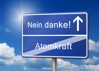 Obraz premium Atomkraft Nein Danke Schild