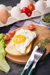 fried egg in studio