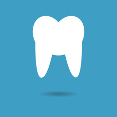Tooth Icon with shadow. Vector illustration