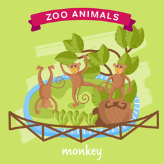 Vector Zoo Animal, Monkey