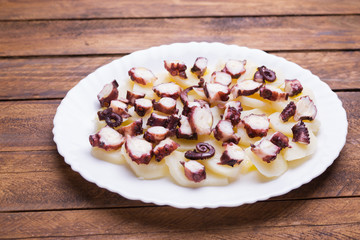 Galician style octopus, pulpo a la gallega