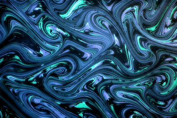 Ornamental blue swirling marbled paper