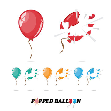 popped balloon - vector