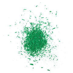 Pile of pencil's graphite chips shavings isolated