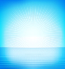 Abstract Sun lights and water river blue sky background