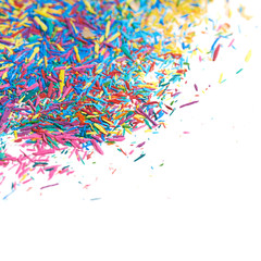 Surface covered with pencil's graphite chips