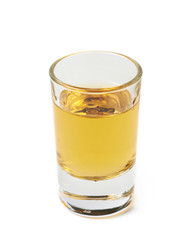 Shot of whiskey bourbon isolated