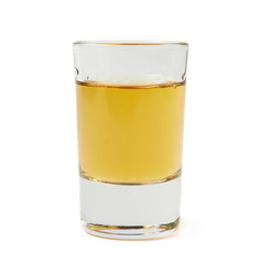 Shot of whiskey bourbon isolated