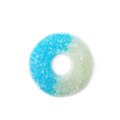 Torus shaped gelatin candy isolated