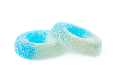 Torus shaped gelatin candy isolated