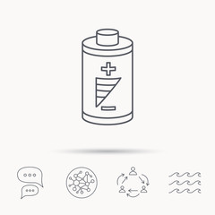 Battery icon. Electrical power sign.