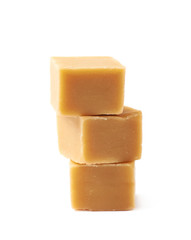 Almond butter toffee cube isolated