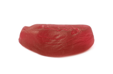 Gelatin based red candy isolated