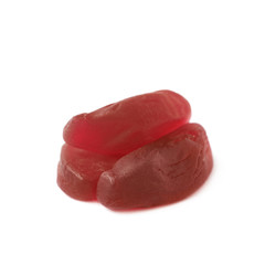 Gelatin based red candy isolated