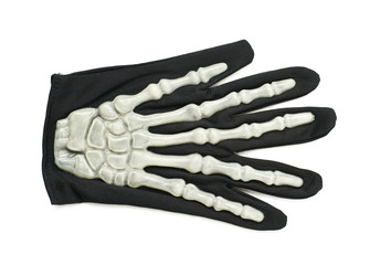 Skeleton hand glove isolated