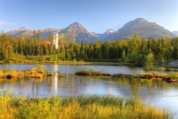 Natural mountain lake in Slovakia Tatras