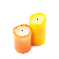 Pair of yellow and orange candles