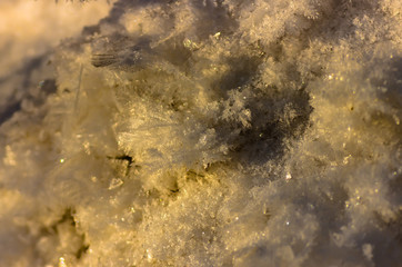 Snow and hoarfrost close