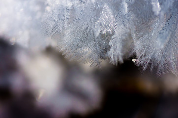 Snow and hoarfrost close
