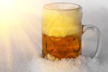 beer in the snow